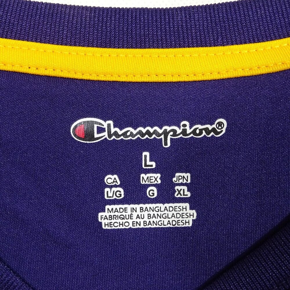 Champion LSU Tigers Long Sleeve Shirt Athletic Top Men Size L Purple Polyester - Picture 6 of 11